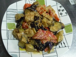 夏野菜の練りゴマ和え完成品