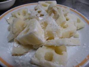 レンコンと豚肉の炒め物3