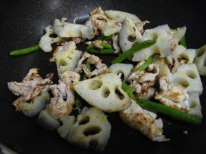 レンコンと豚肉の炒め物6